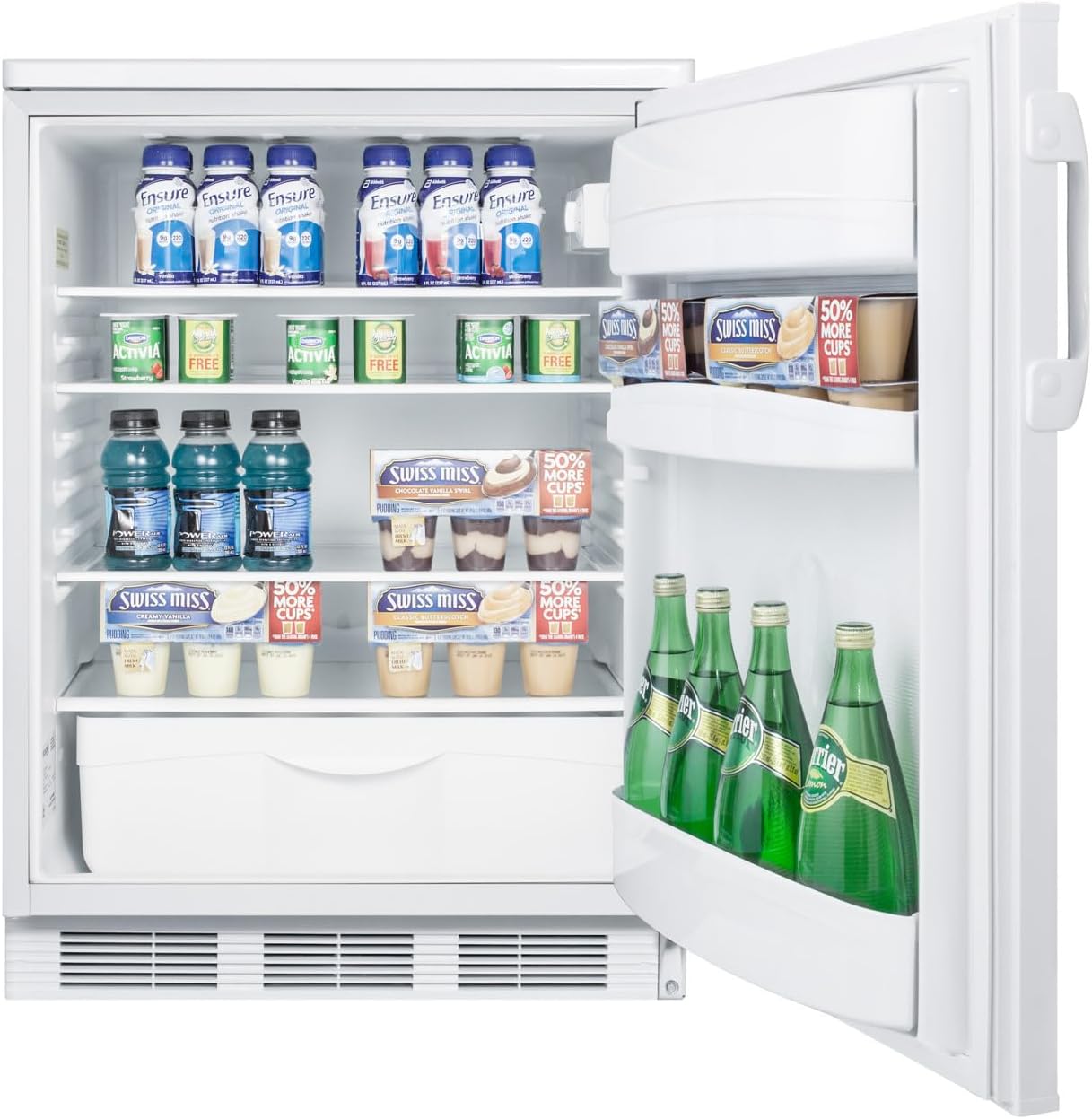 Commercially Listed Wide Built-in Undercounter All-refrigerator, For General Purpose Use, Front Lock, Automatic Defrost Operation, White Exterior,